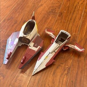 Star Wars Clone Wars Obi Wan Kenobi Jedi Starfighter Delta R2D2 Hasbro 2008